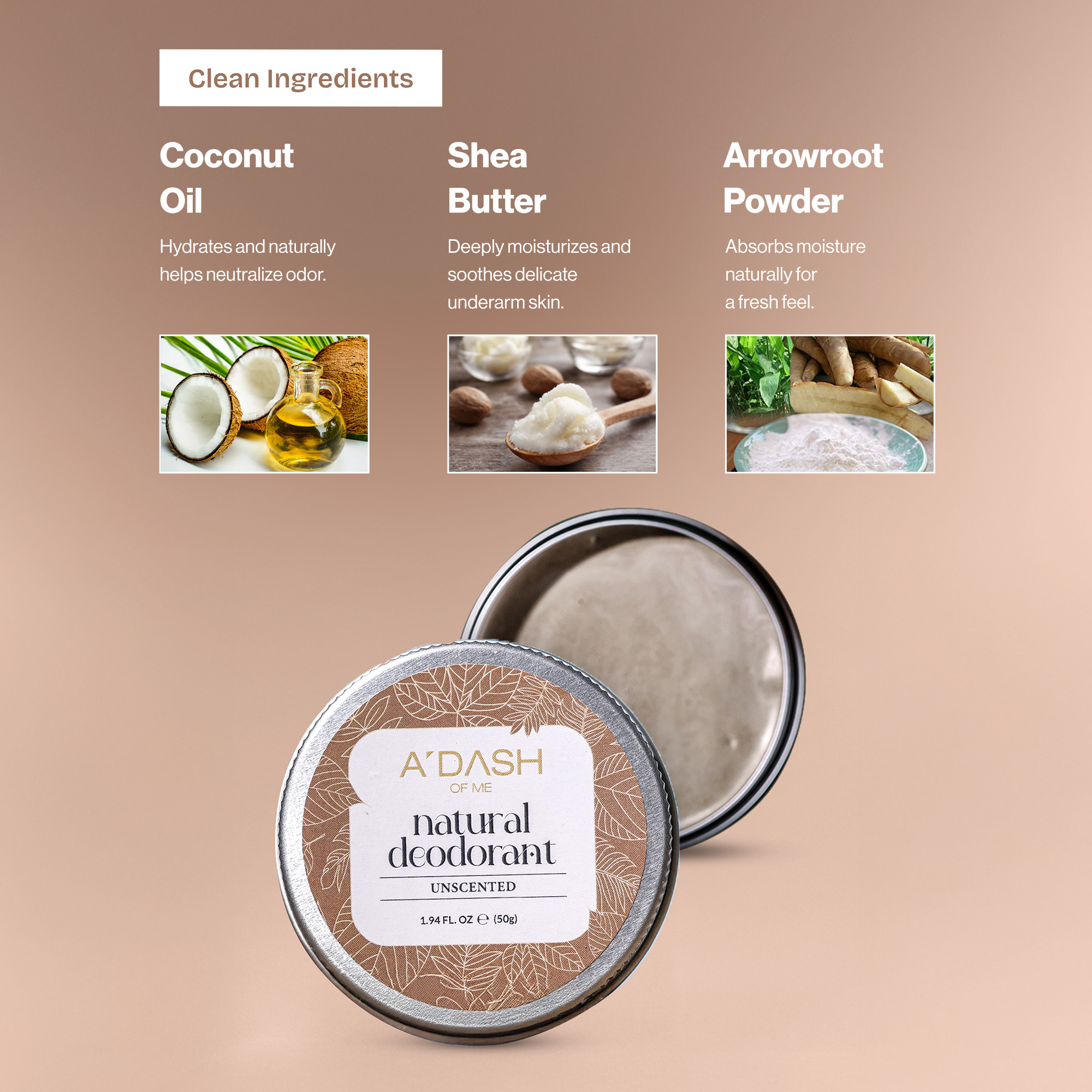 Unscented Natural Deodorant